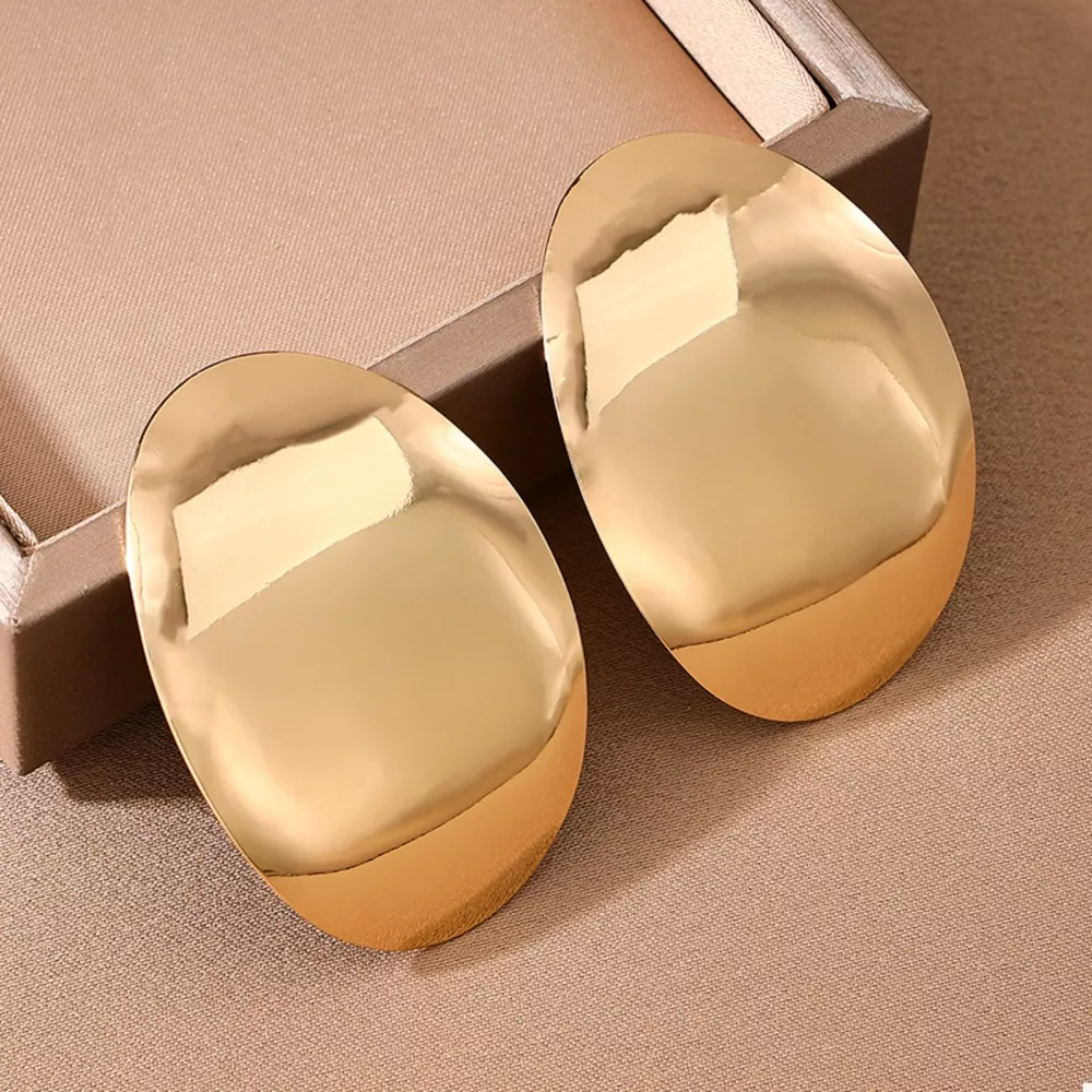 18K Gold-Plated Curved Statement Earrings, image 2