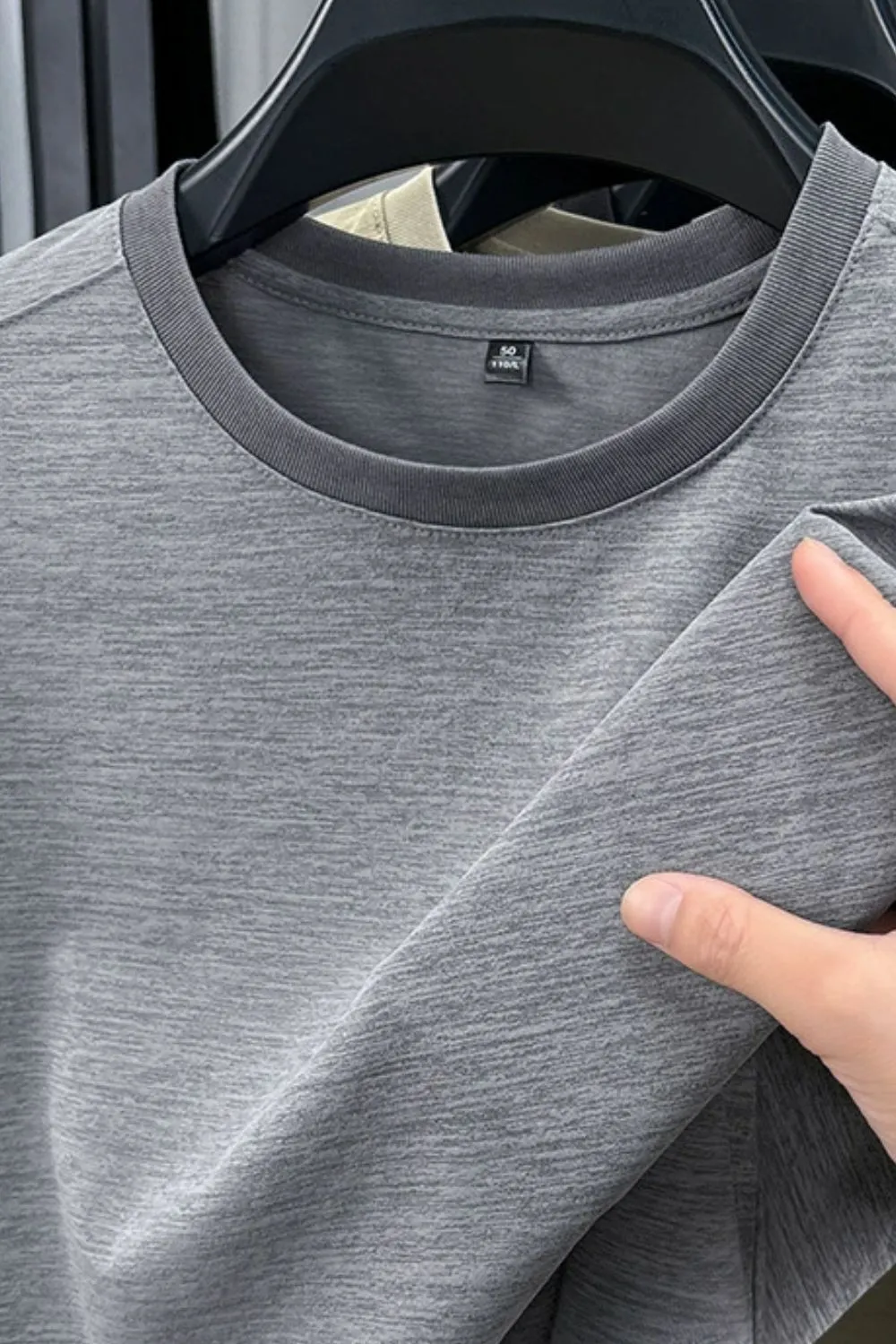 Men's Plus Size Round Neck Short Sleeve T-Shirt, image 2