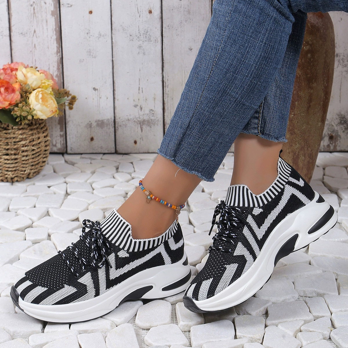 Round Toe Platform Sneakers, image 12