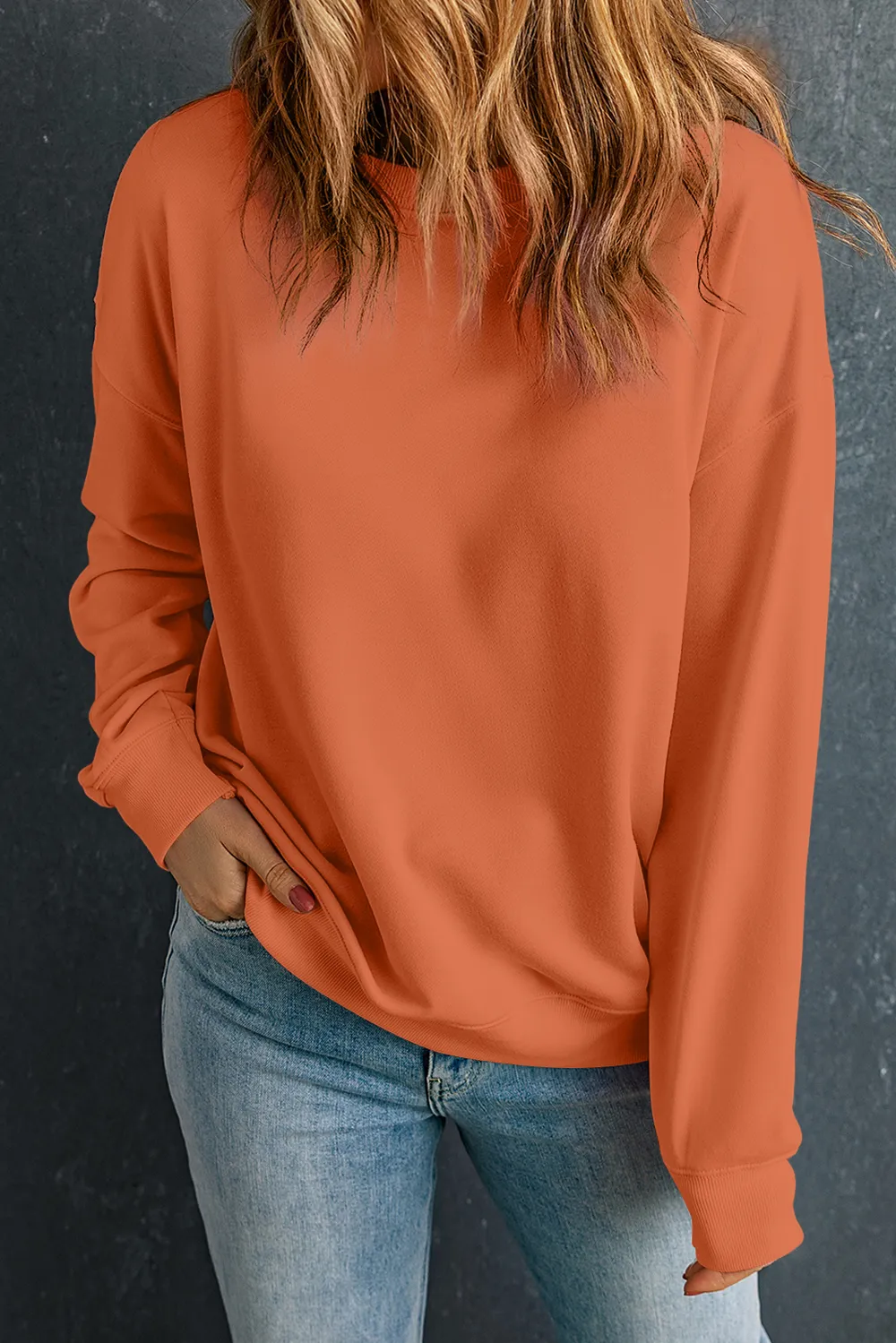 Round Neck Dropped Shoulder Sweatshirt, image 24