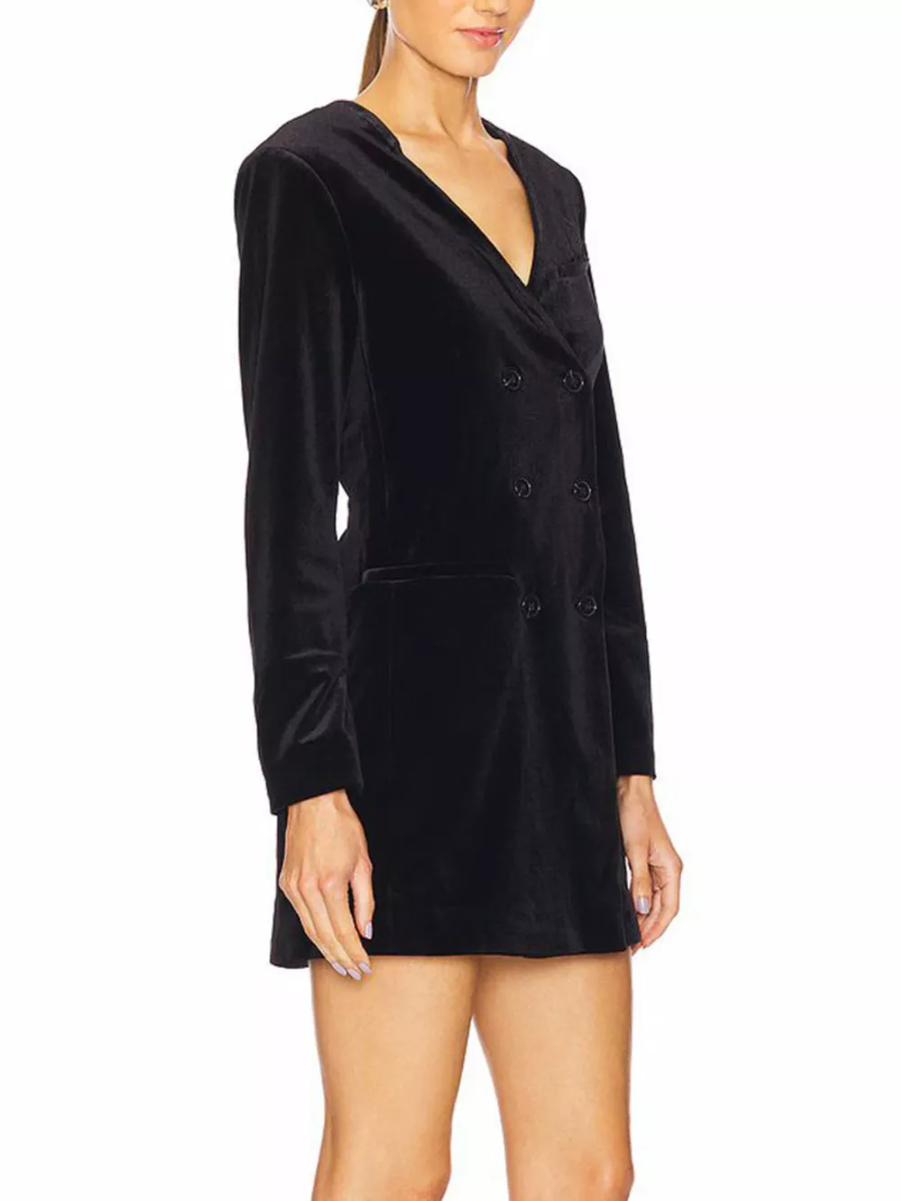 Velvet Double-Breasted Blazer Dress, image 6