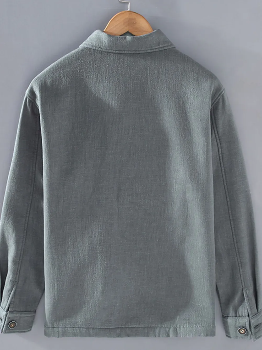 Men's Plus Size Button Up Long Sleeve Shacket, image 5