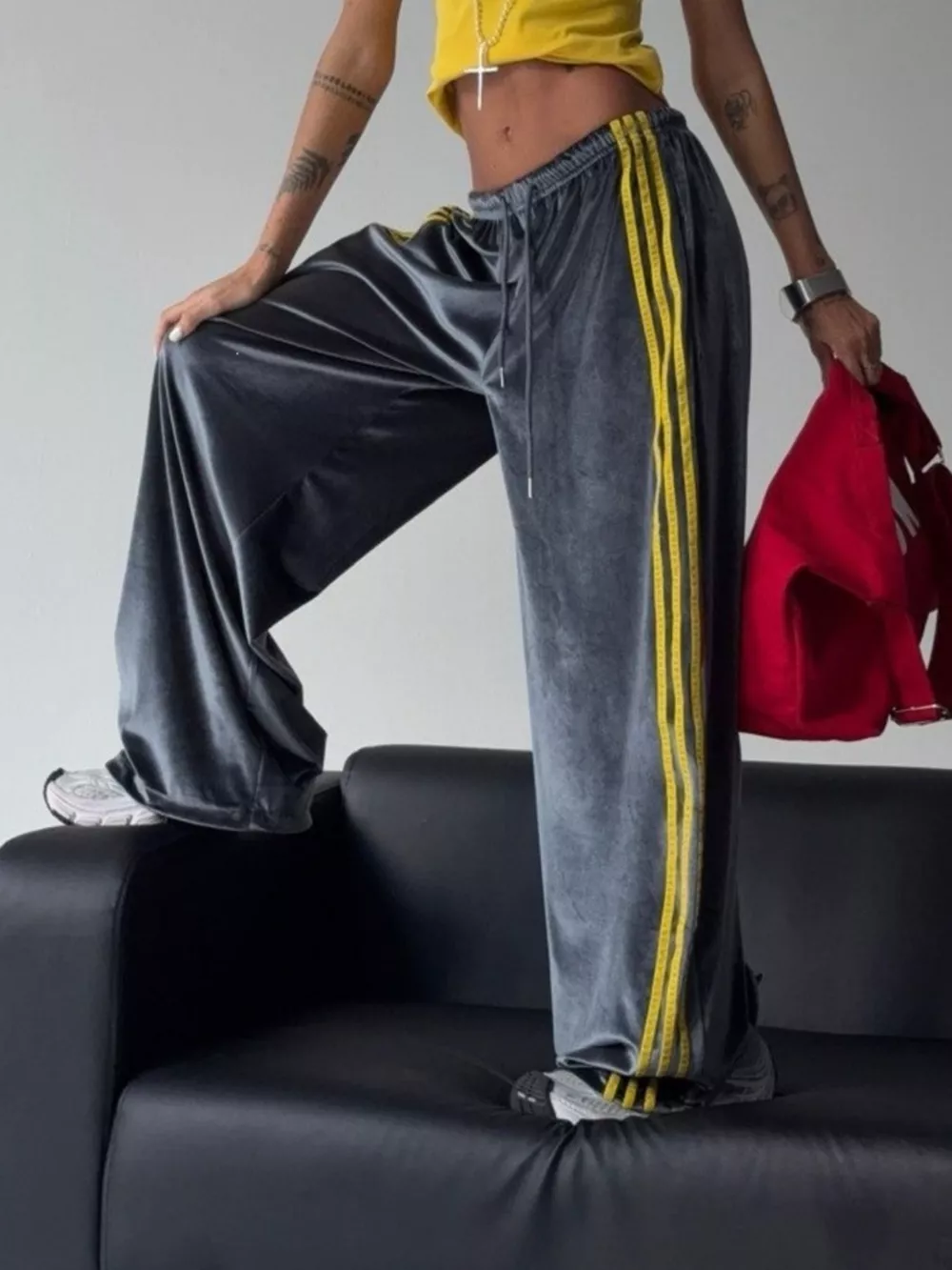 Contrast Side Stripes Wide-Leg Pants, image 2