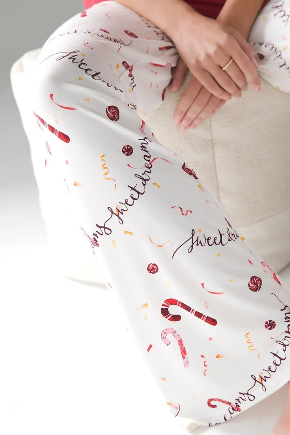 Round Neck Long Sleeve Top and Printed Pants Lounge Set, image 4