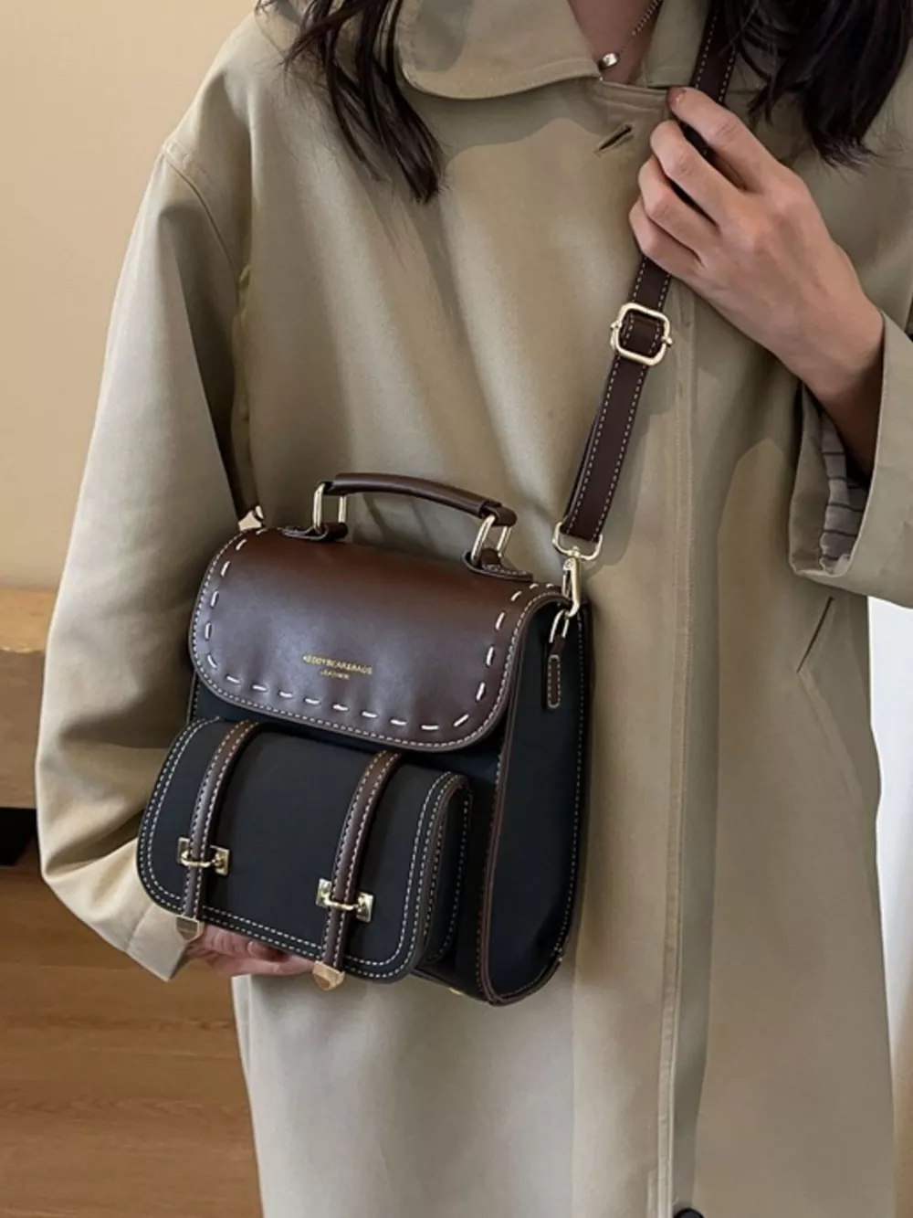 Vintage Style Leather Backpack Bag, image 7