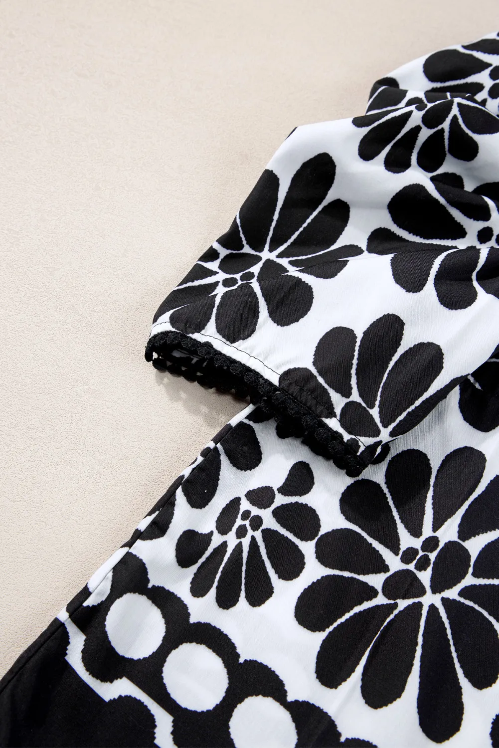 Printed Round Neck Half Sleeve Blouse, image 4
