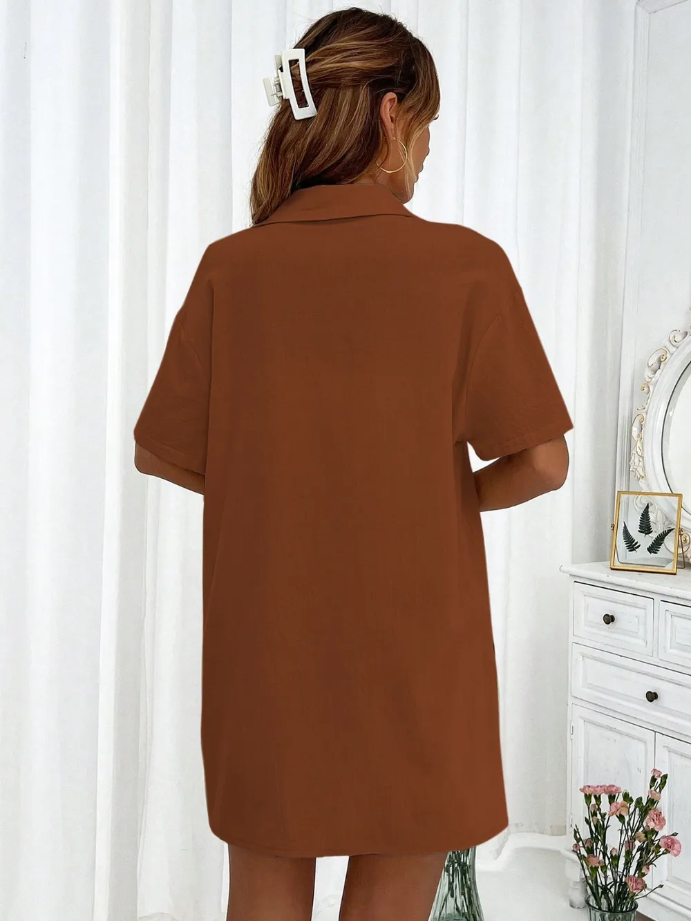 Button Up Half Sleeve Top and Shorts Set, image 16
