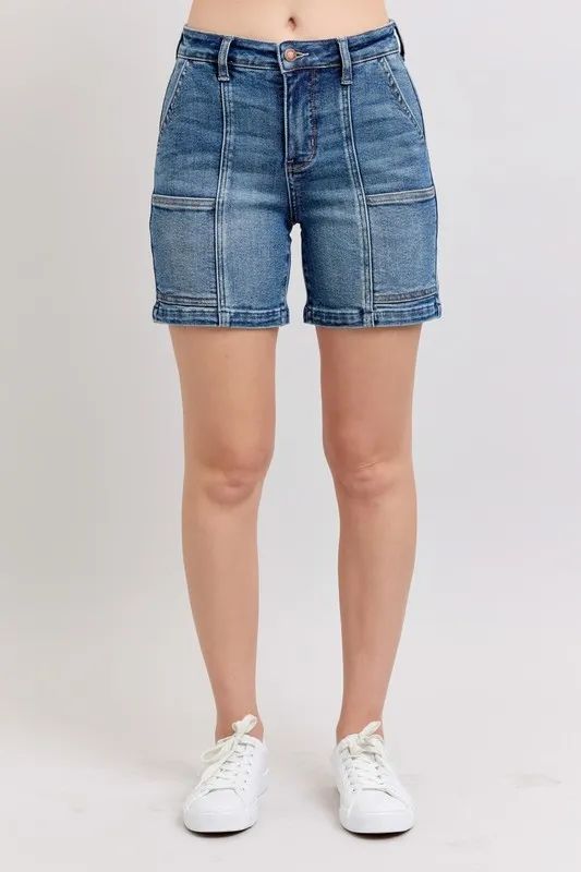 Full Size High Rise Denim Shorts Plus Size