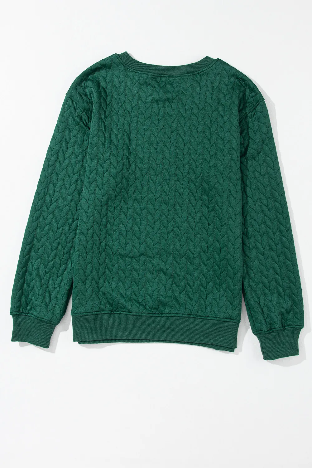 Full Size MERRY AND BRIGHT Cable Knit Pullover Sweatshirt, image 8