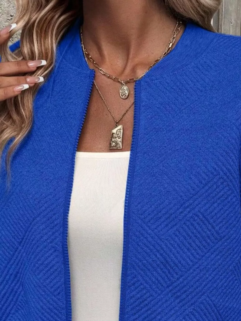 Full Size Zip Up Long Sleeve Textured Jacket Plus Size, image 9