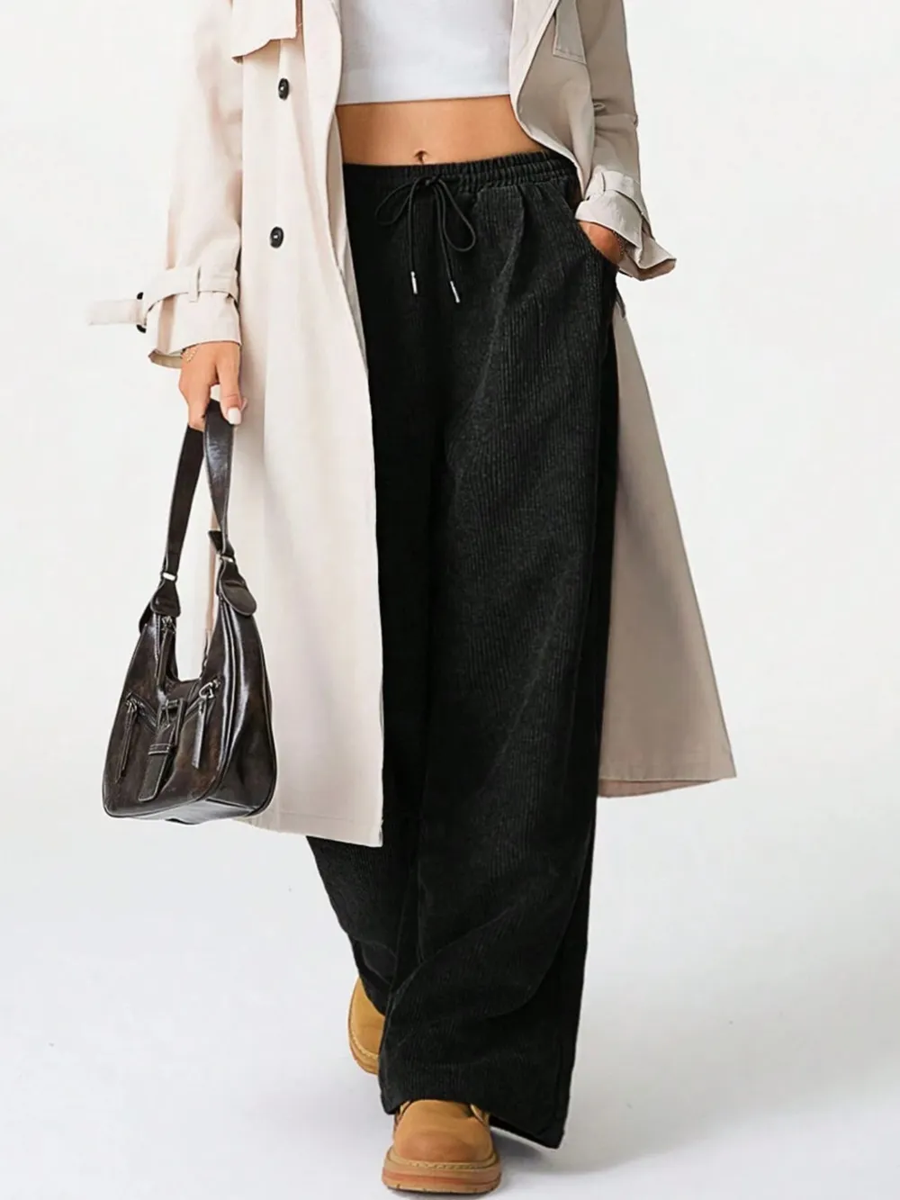 Drawstring Wide Leg Pants, image 6