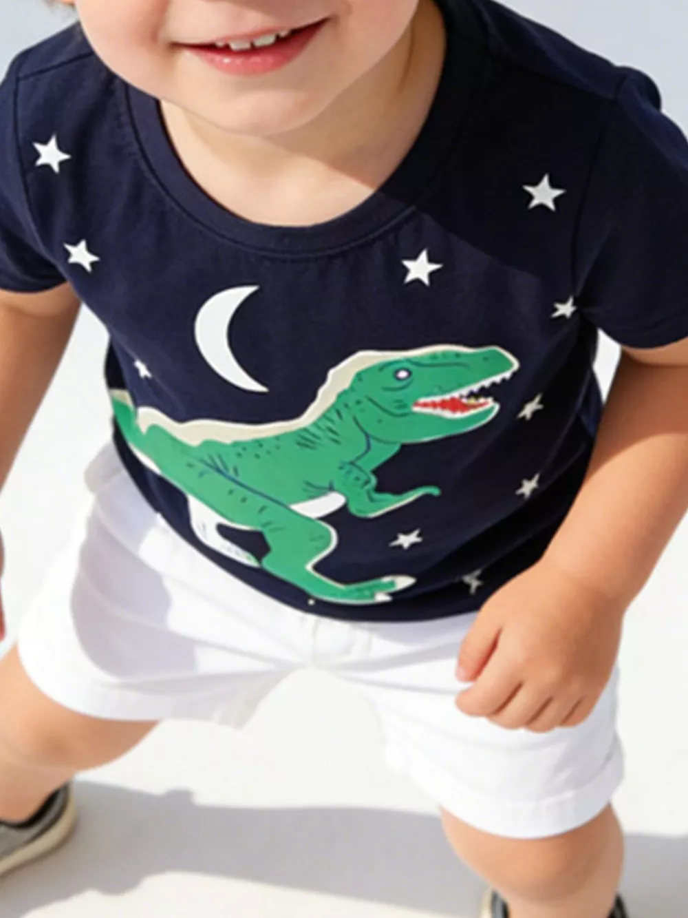 Children's Dinosaur Print Crew Neck Short Sleeve T-Shirt, image 2
