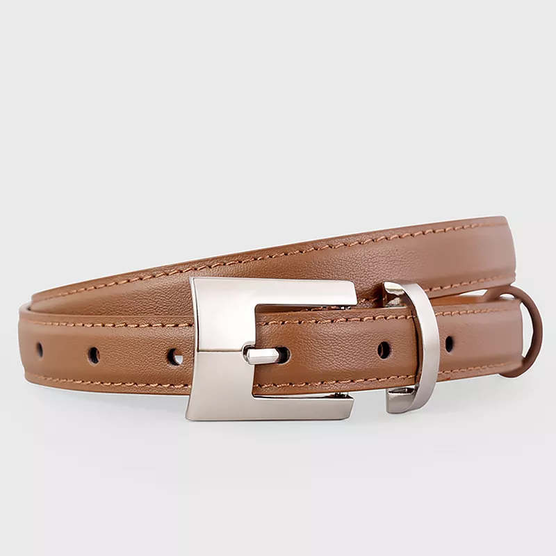 Leather Belt with Silver Buckle, image 8