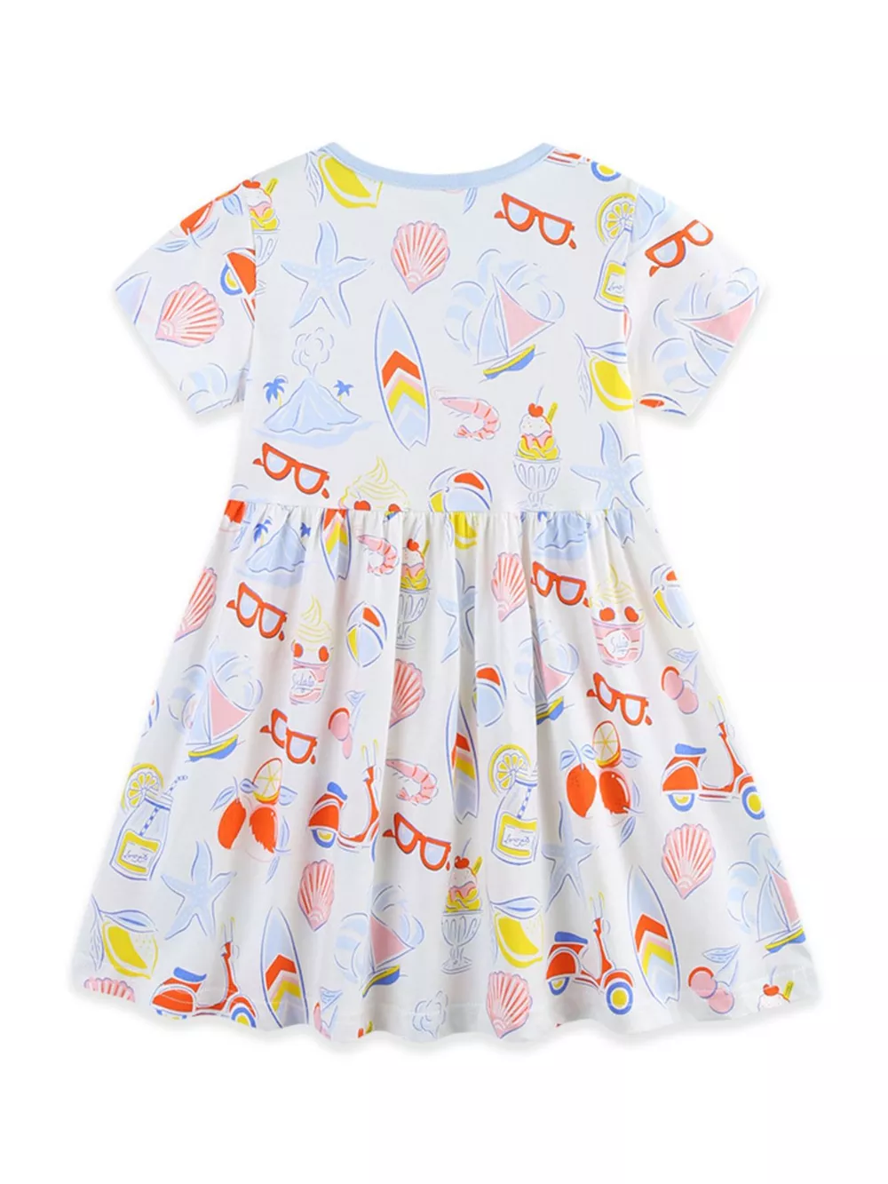 Children's Printed Round Neck Short Sleeve Dress, image 5