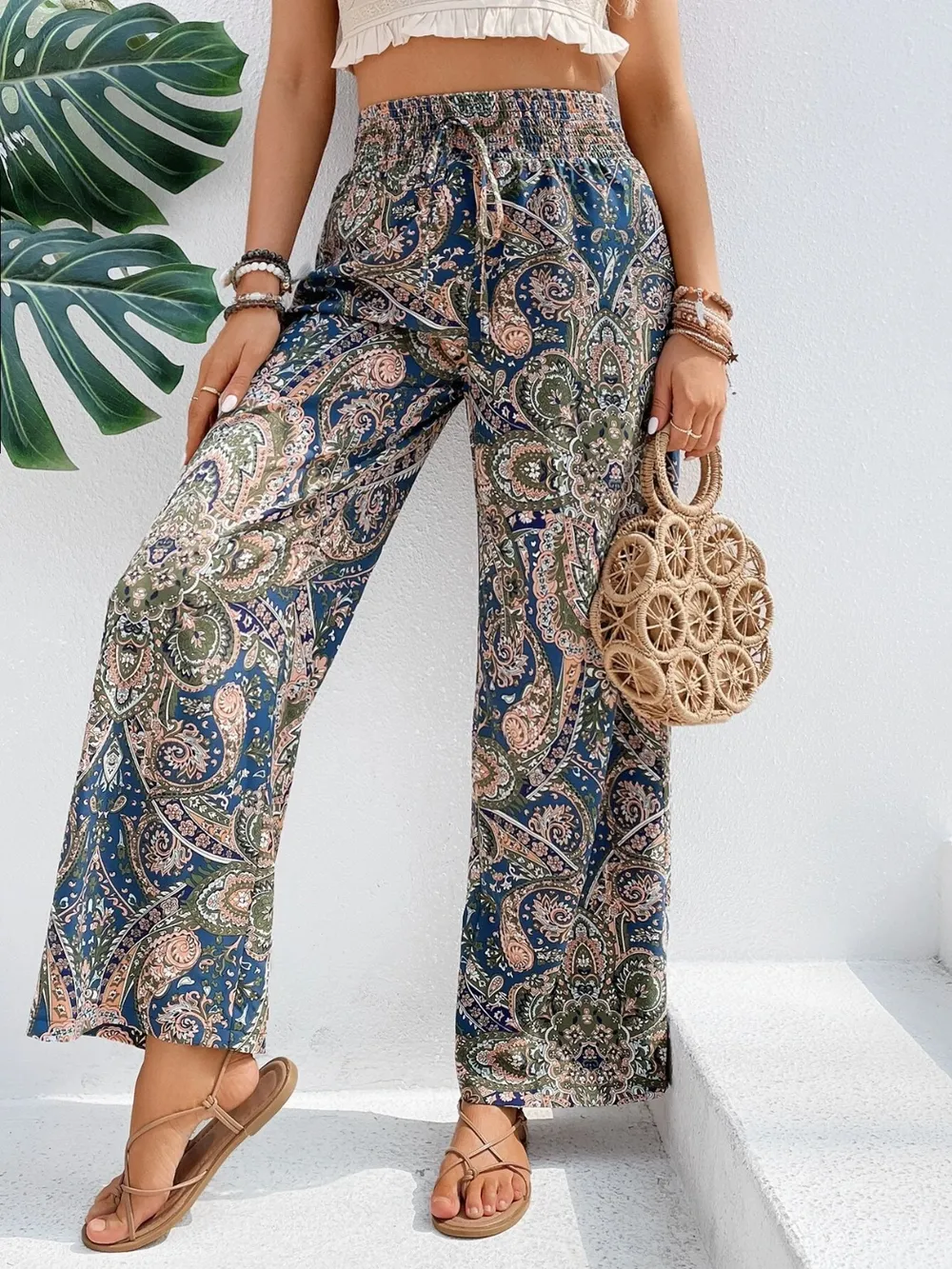 Printed Wide Leg Pants, image 25