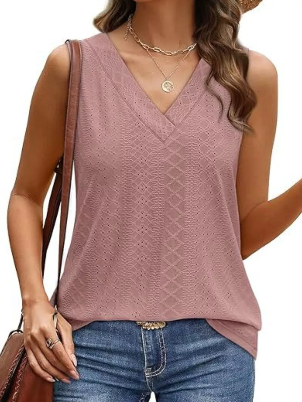 Eyelet V-Neck Tank, image 23