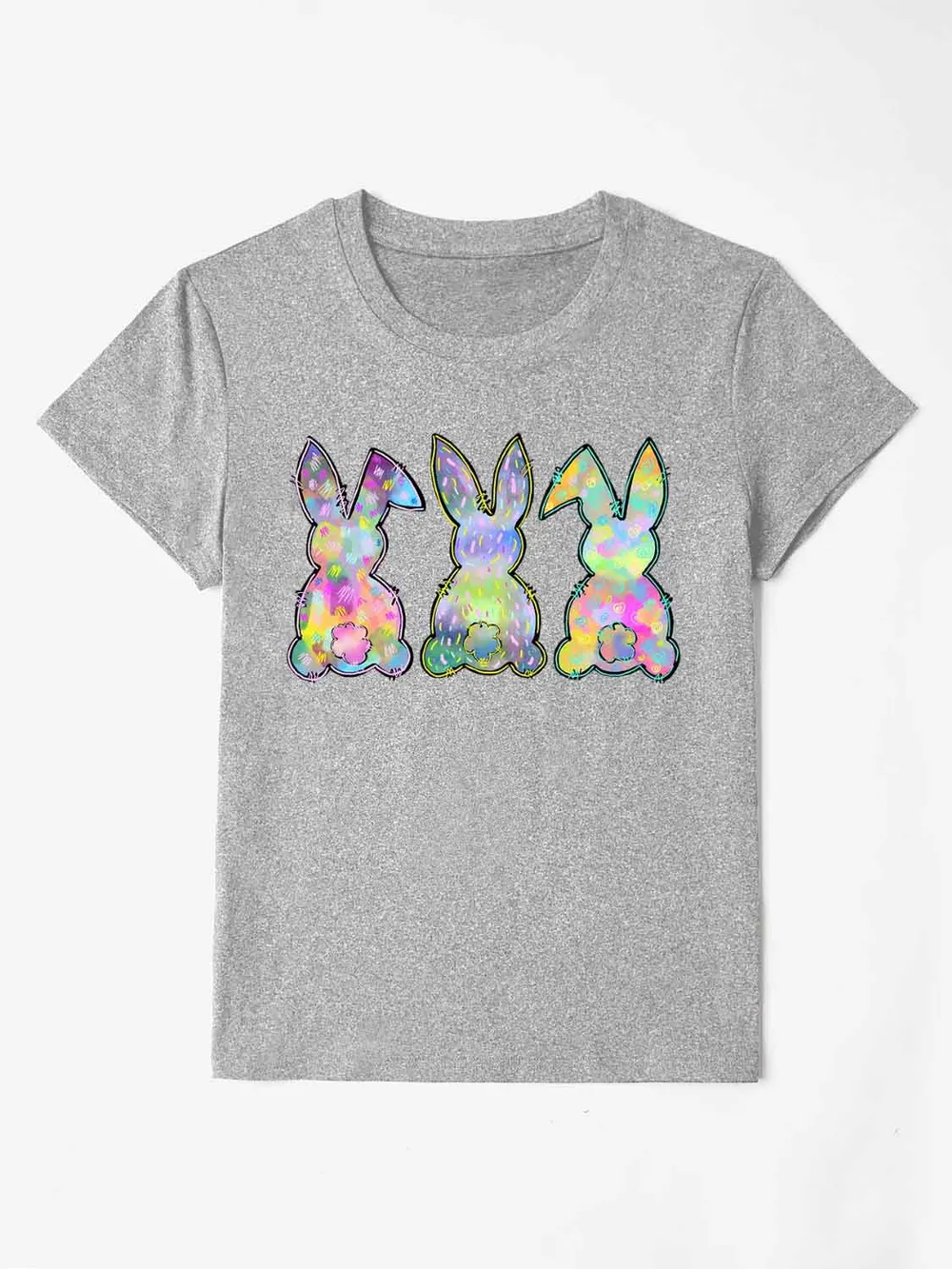 Rabbit Round Neck Short Sleeve T-Shirt, image 16