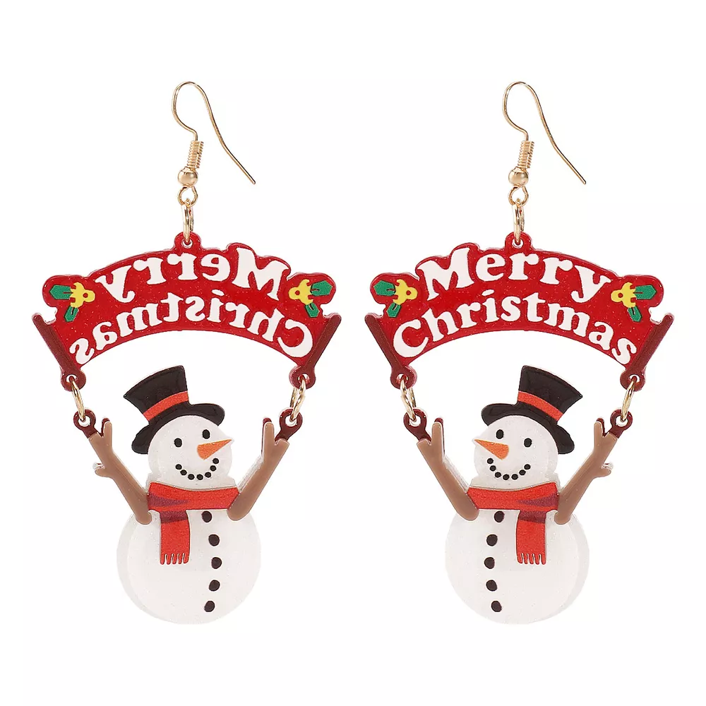 Christmas Snowman Dangle Earrings, image 4