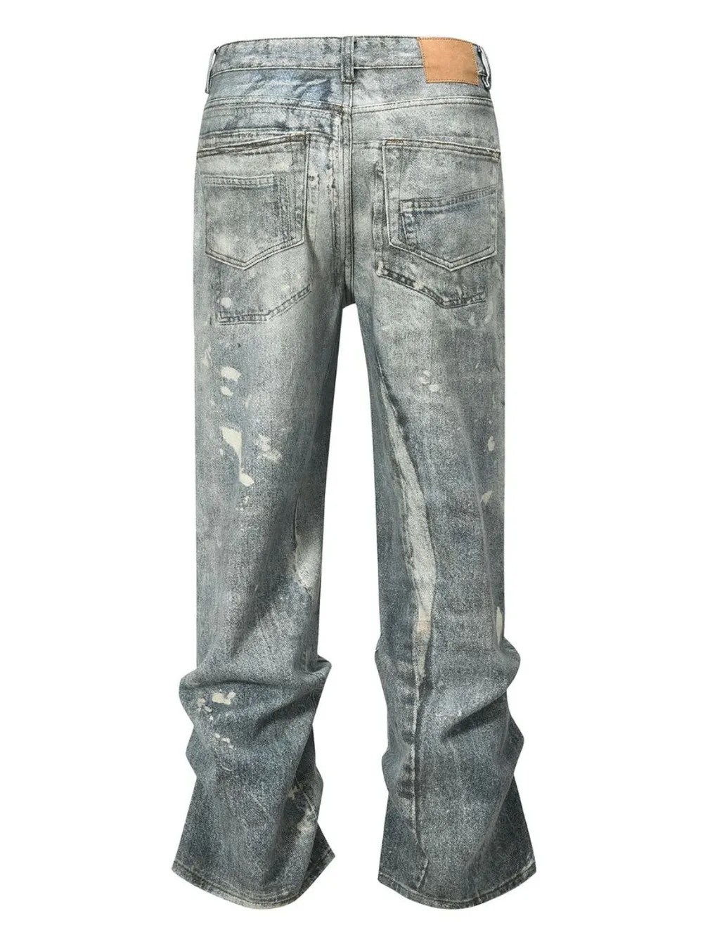 Men's Washed Printed Straight Jeans, image 5