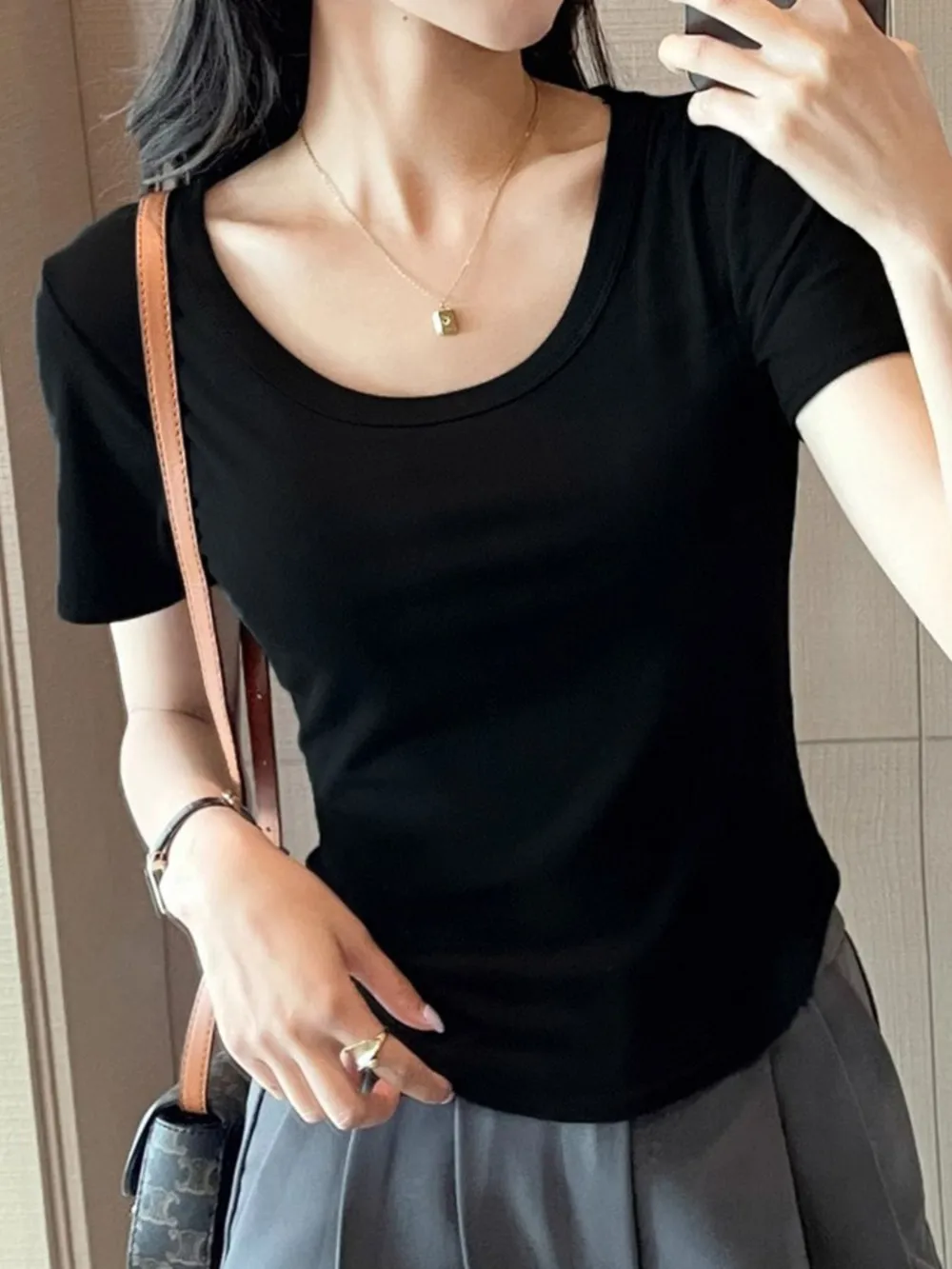 Plus Size Round Neck Short Sleeve T-Shirt, image 6