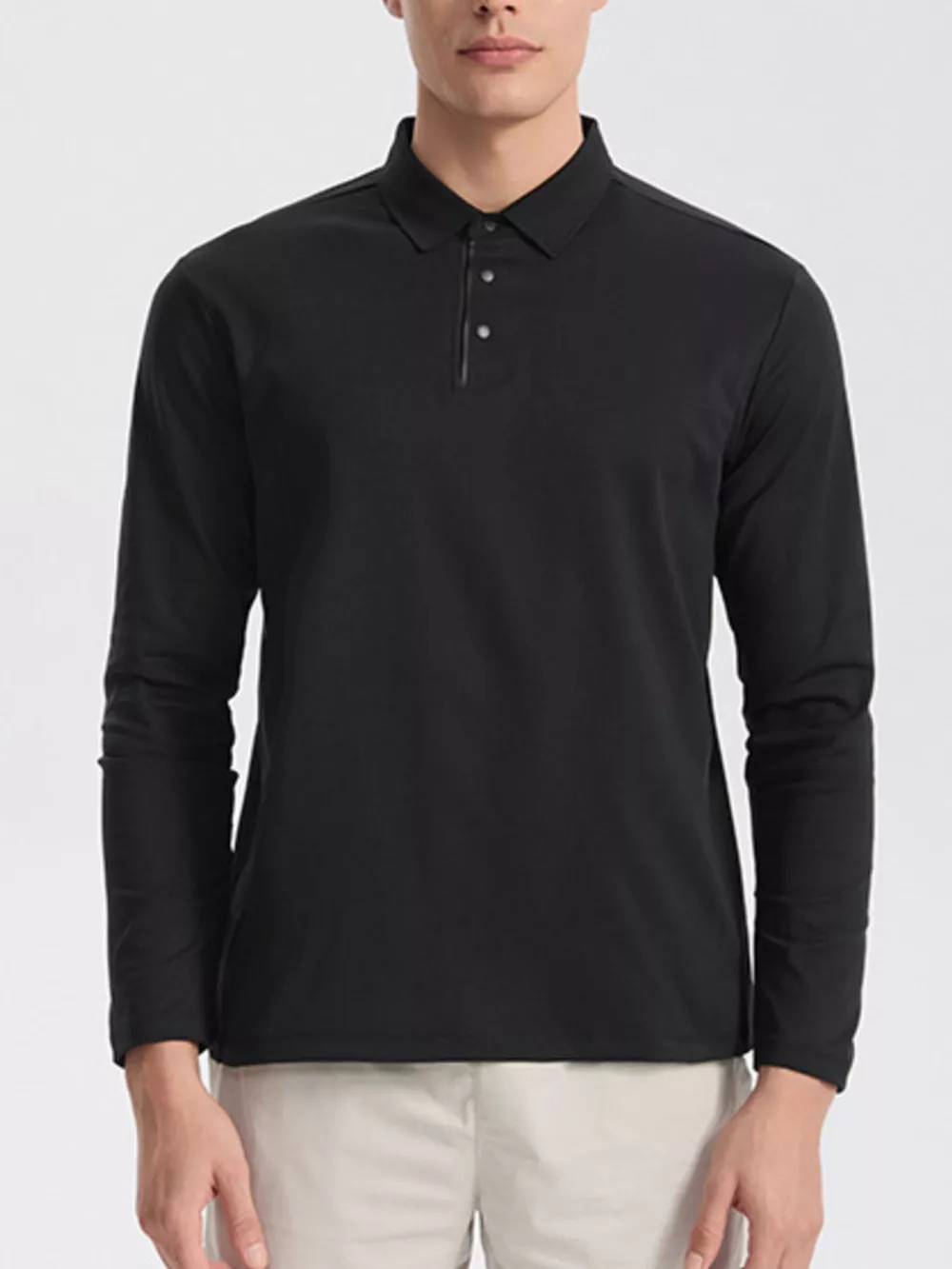 Men's Plus Size Classic Fit Long Sleeve Polo Shirt