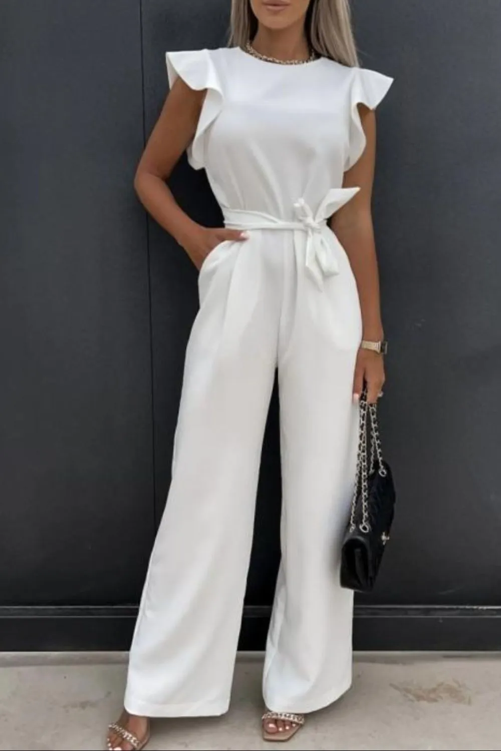Round Neck Cap Sleeve Jumpsuit, image 13