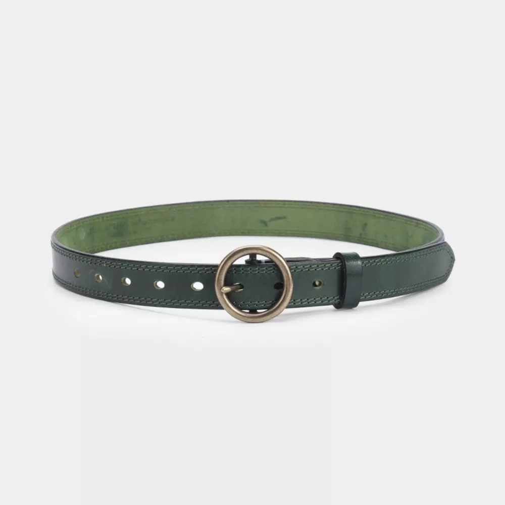 Round Buckle Leather Belt, image 5