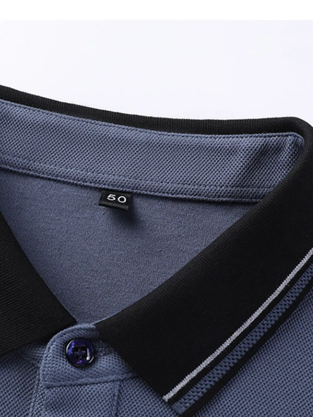 Men's Plus Size Button Detail Long Sleeve Polo, image 8