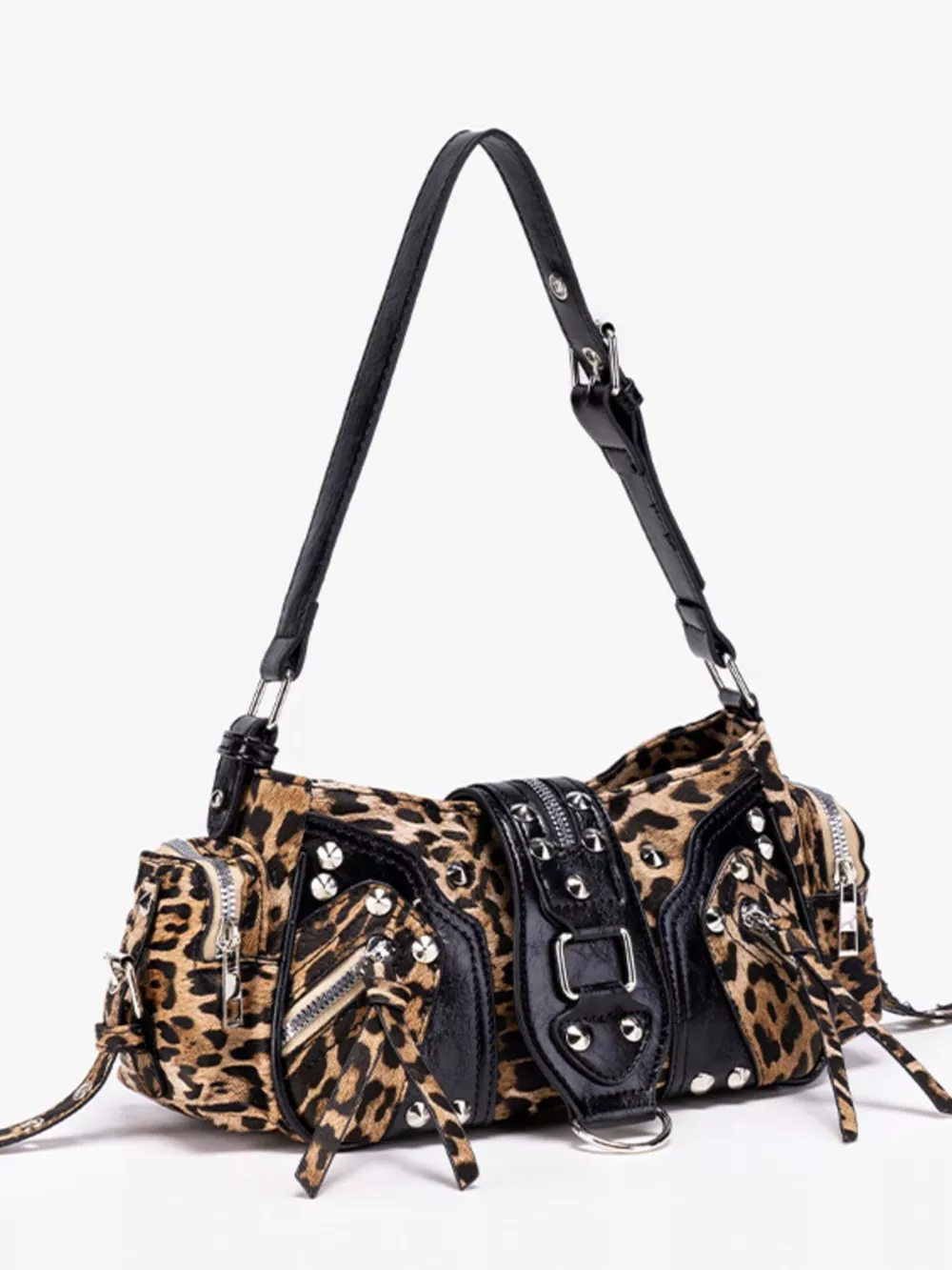 Leopard Print Buckle Shoulder Bag, image 6