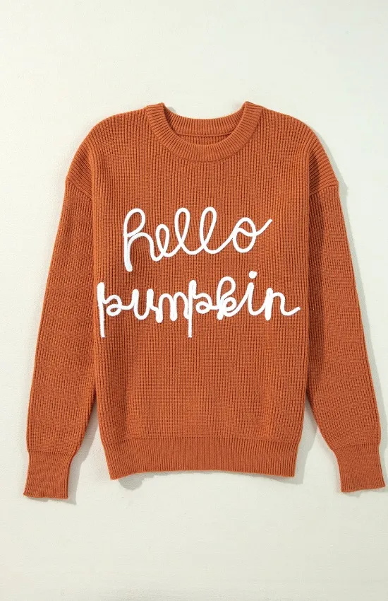 Letter Graphic Round Neck Long Sleeve Sweater, image 7