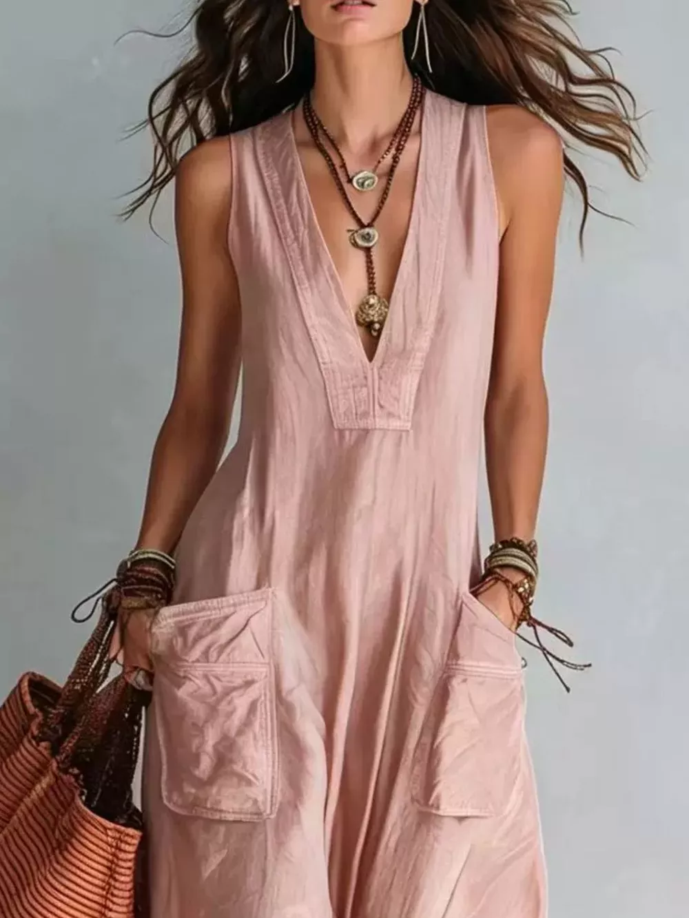 Full Size V-Neck Sleeveless Wide-Leg Jumpsuit Plus Size, image 11