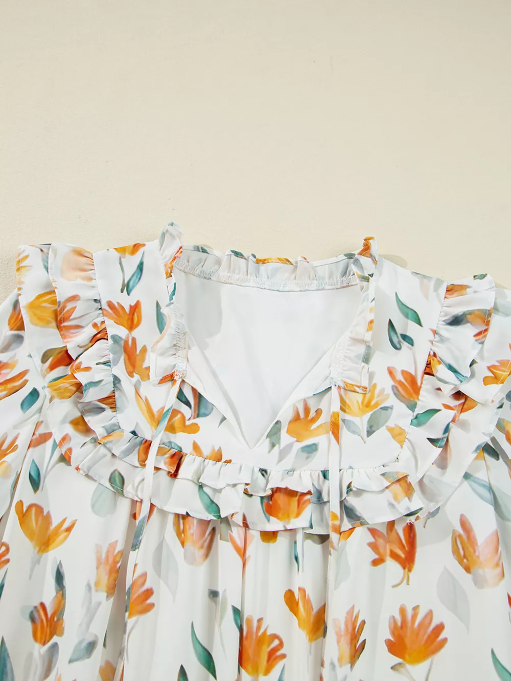Bohemian Floral Print Ruffle Mini Dress, image 8