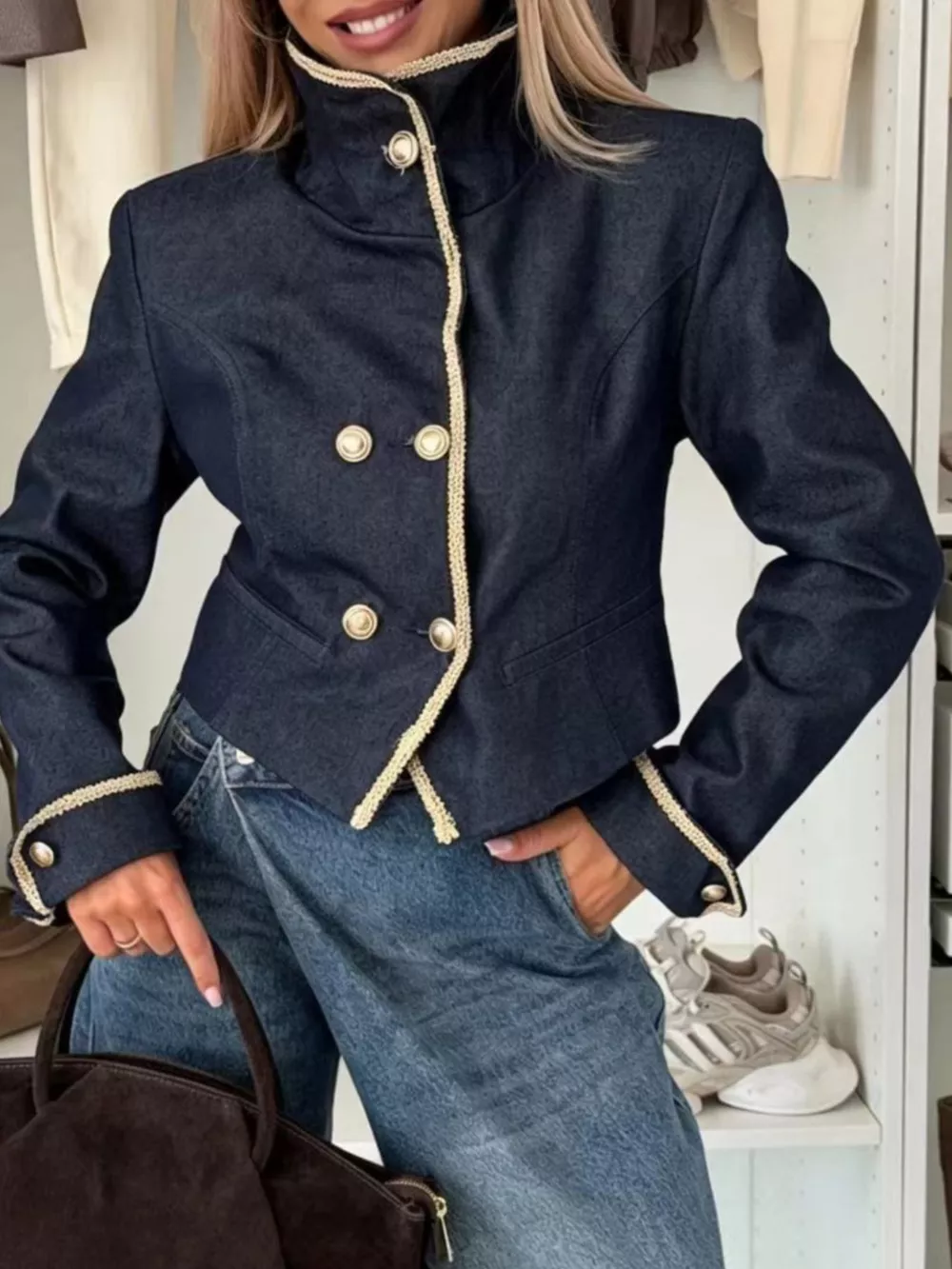 Double-Breasted Cropped Jacket, image 7
