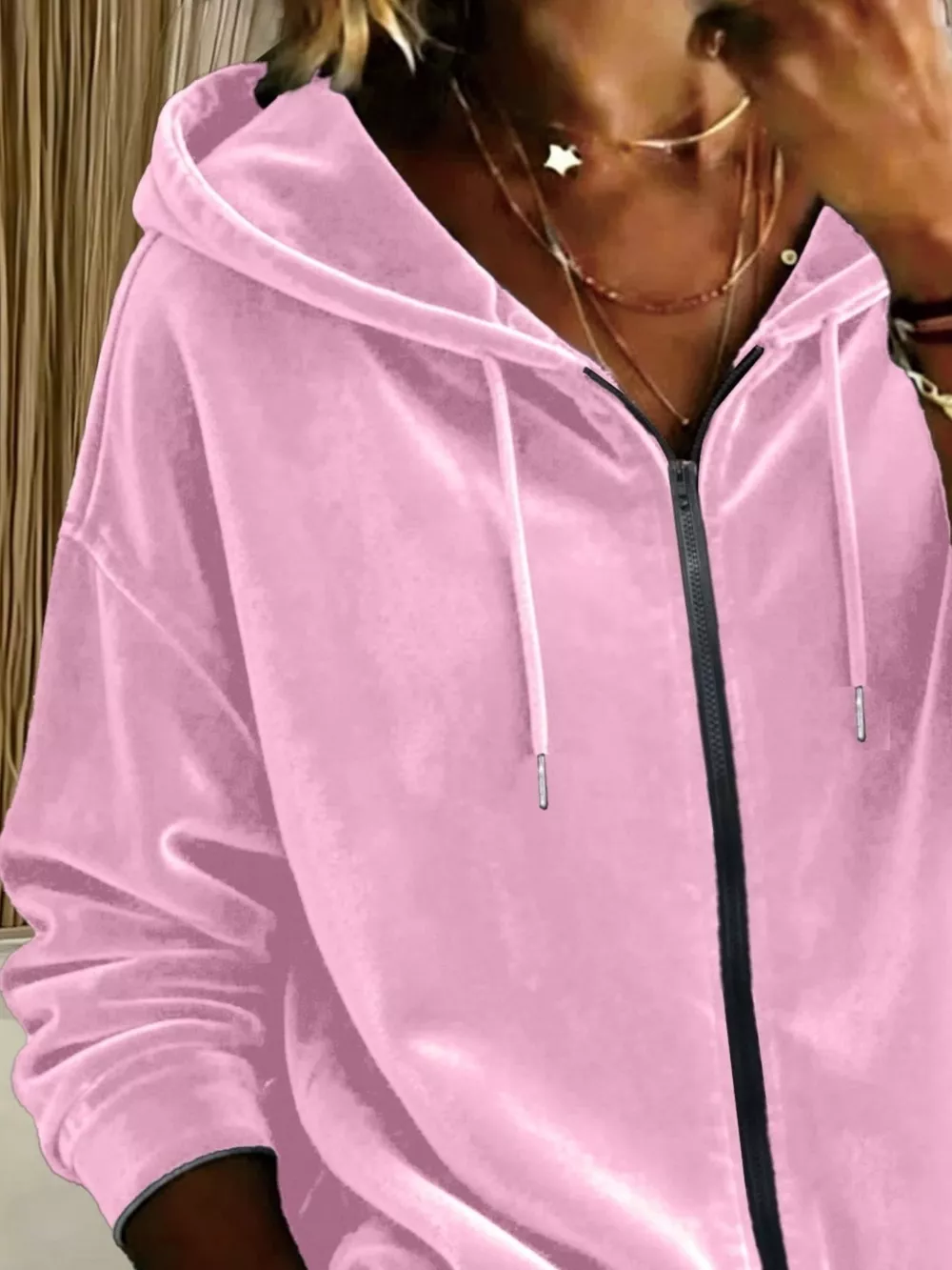 Full Size Velvet Zip-Up Hoodie Plus Size, image 8