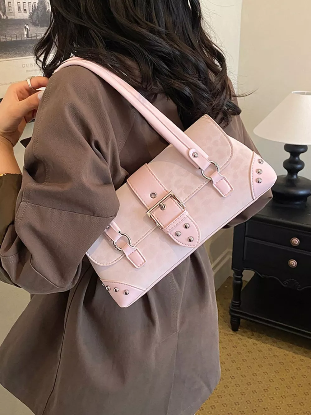 Leopard Buckle Detail Shoulder Bag, image 18