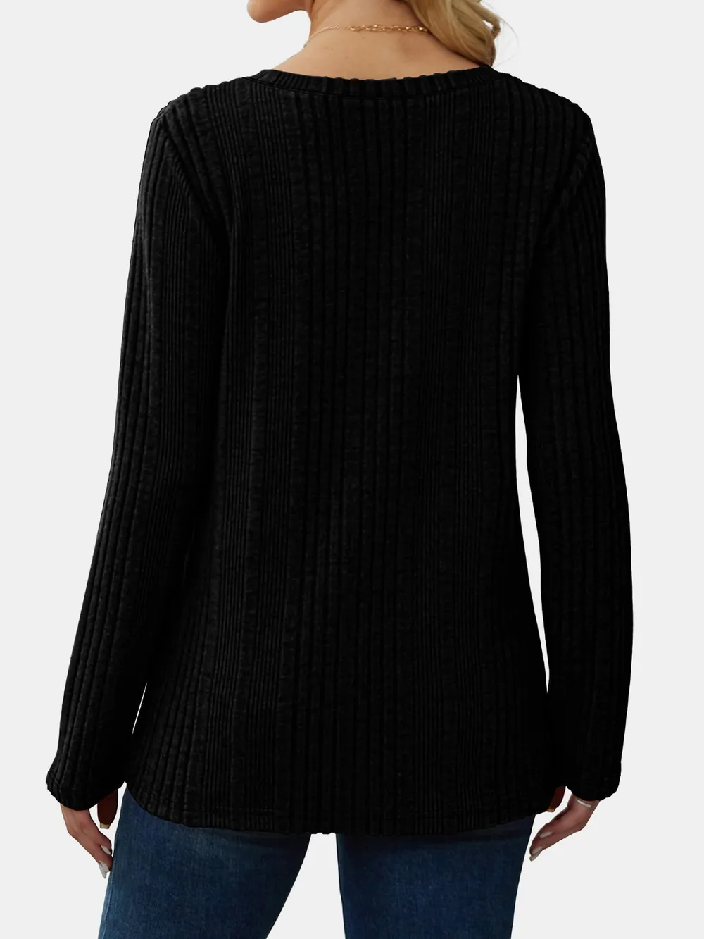 V-Neck Long Sleeve T-Shirt, image 21