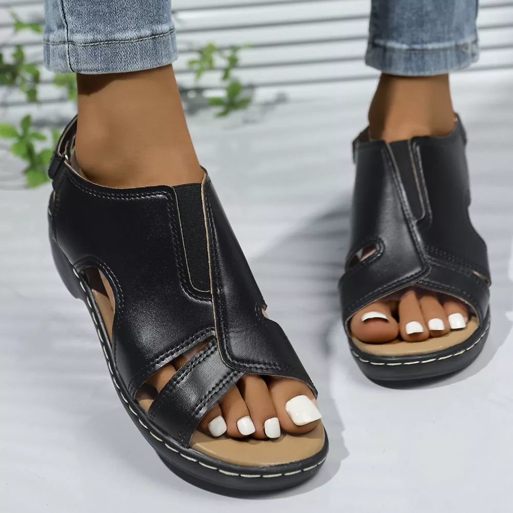 Peep Toe Wedge Sandals, image 3