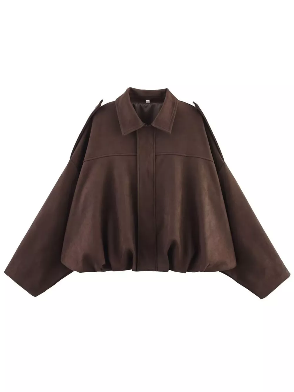 Collared Neck Dropped Shoulder Jacket, image 24