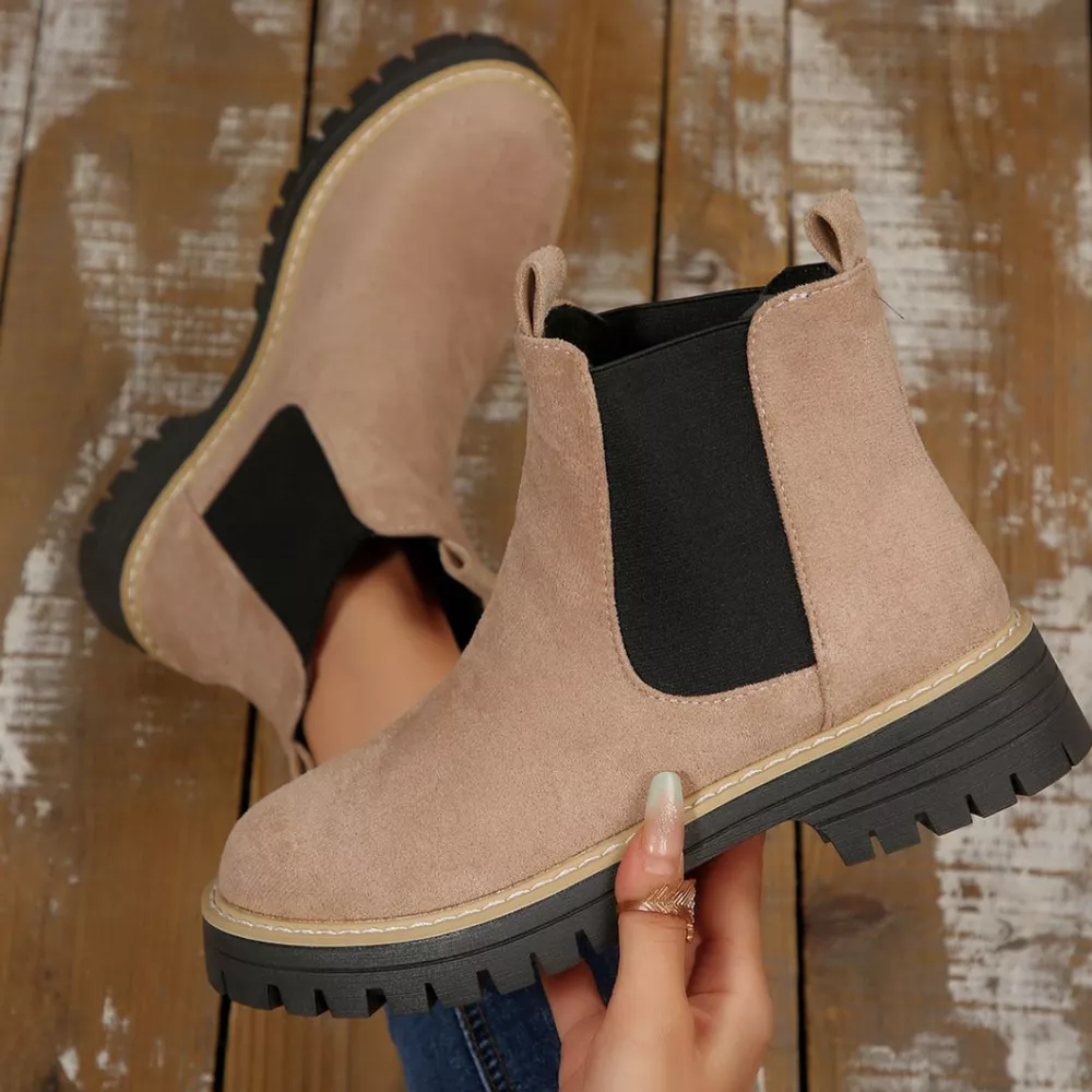 Round Toe Block Heels Boots, image 30