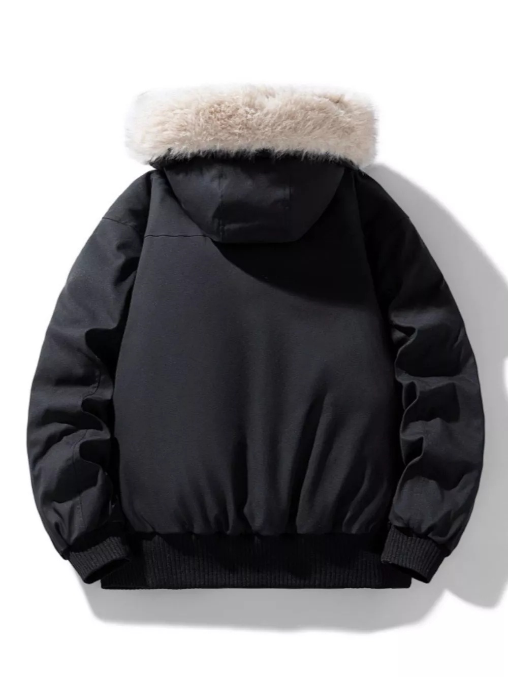 Men's Plus Size Fur Hooded Warm Padded Coat, image 6