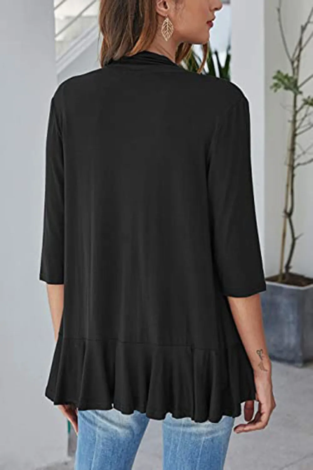 Open Front Three-Quarter Sleeve Cardigan, image 17