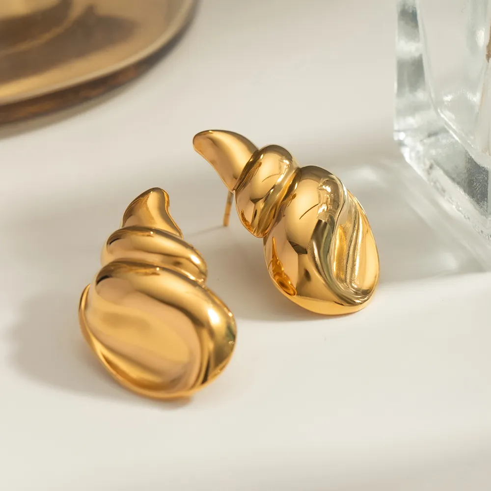 18K Gold-Plated Conch Earrings, image 5