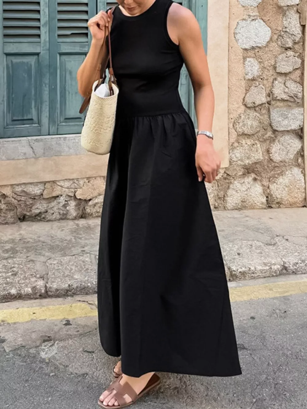 Round Neck Sleeveless Maxi Dress, image 6