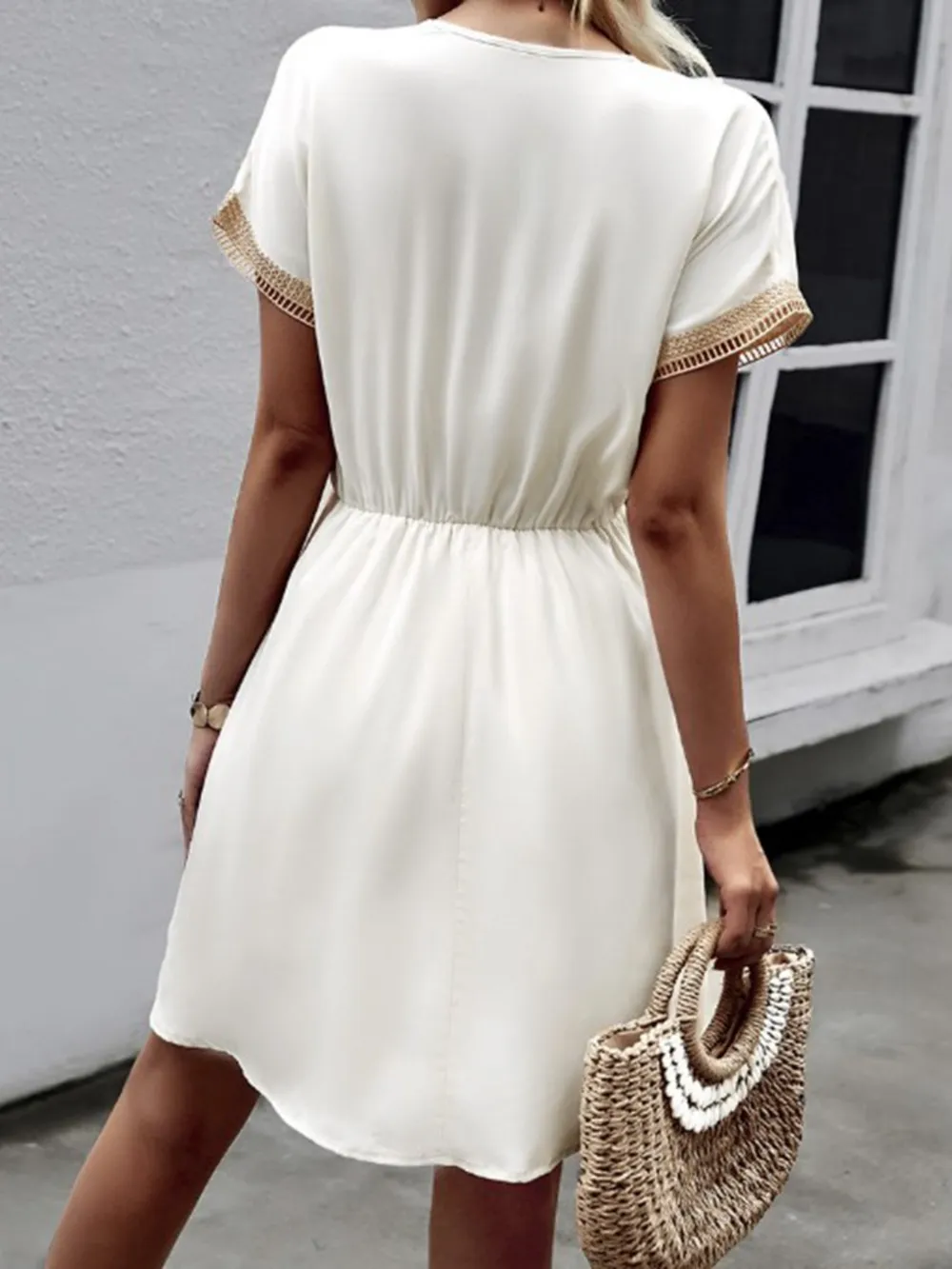 Full Size V-Neck Short Sleeve Dress Plus Size, image 18