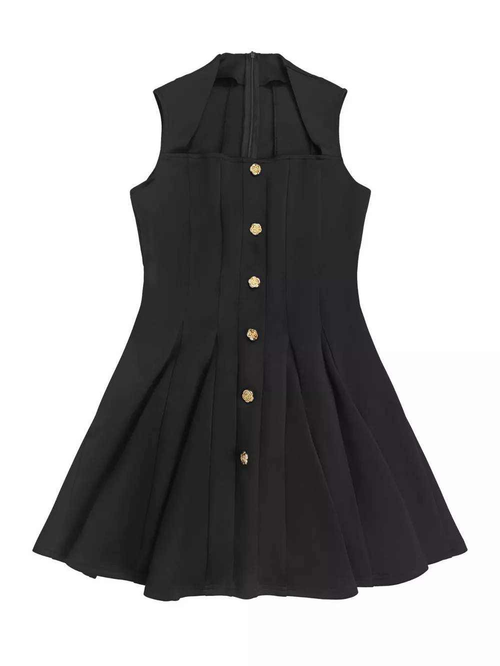 Decor Button Sleeveless Mini Dress, image 4