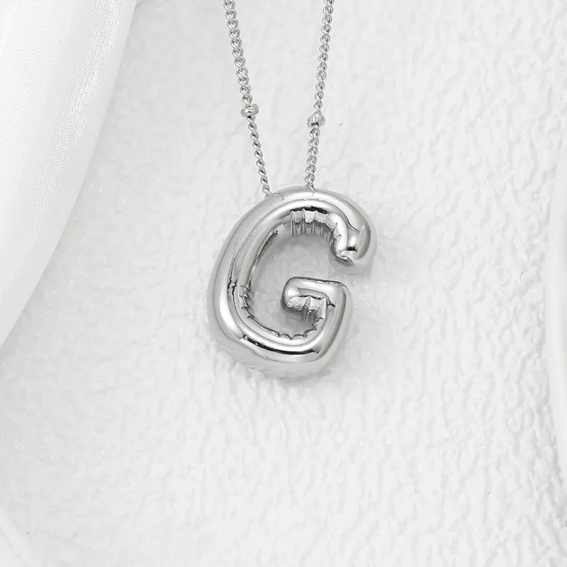 Copper Bubble Letter Pendant Necklace, image 9