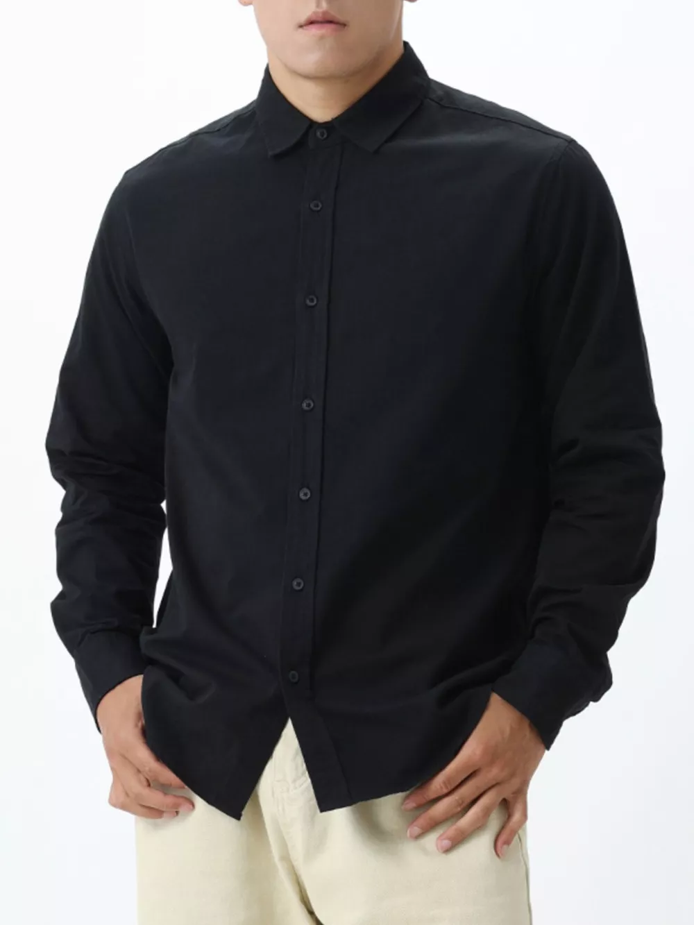 Men's Plus Size Long-Sleeve Button-Down Shirt, image 7