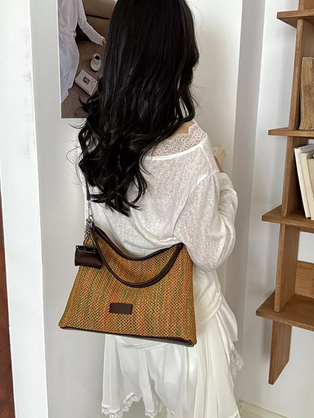 Woven Straw Crossbody Bag, image 3