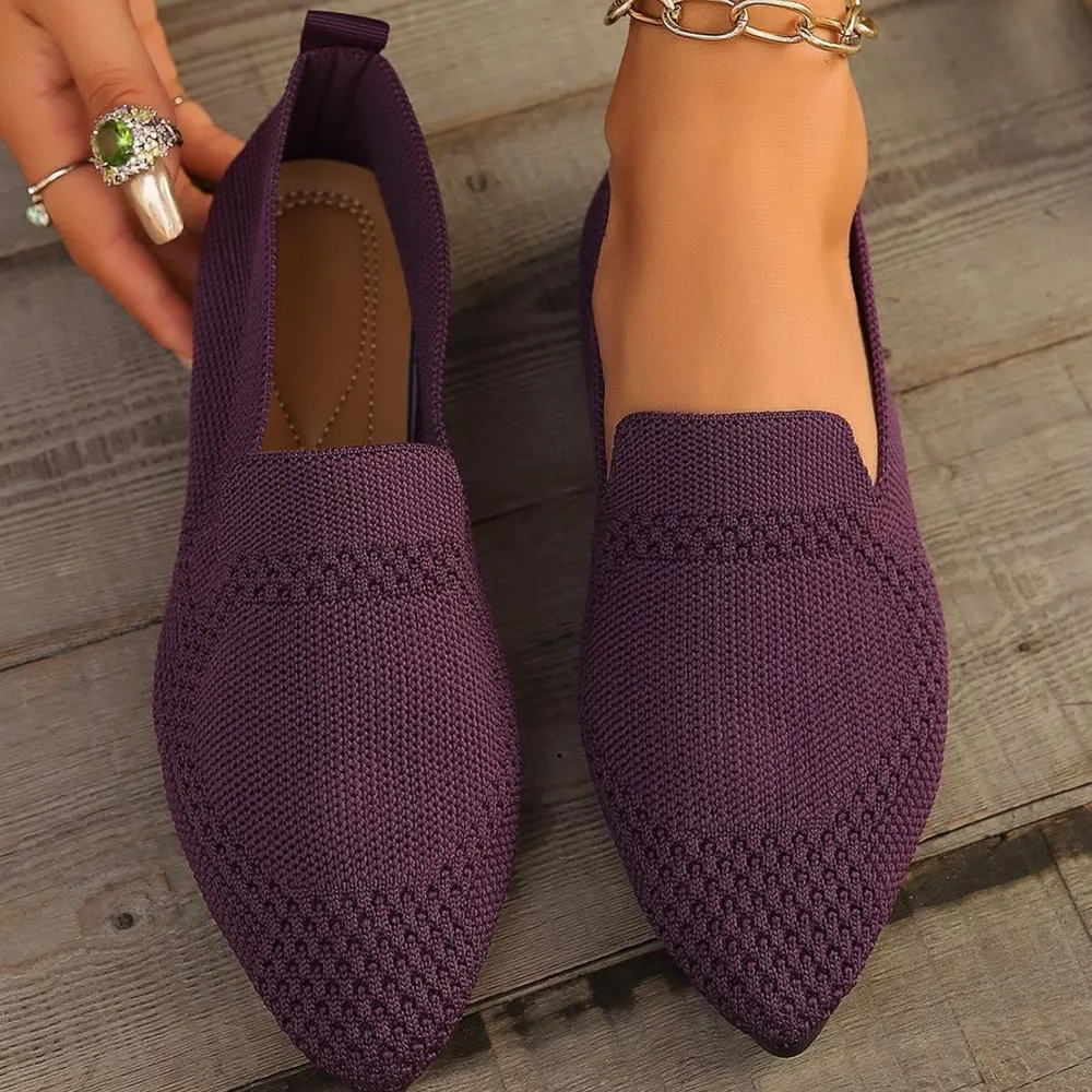 Point Toe Mesh Flats Slip-Ons, image 3
