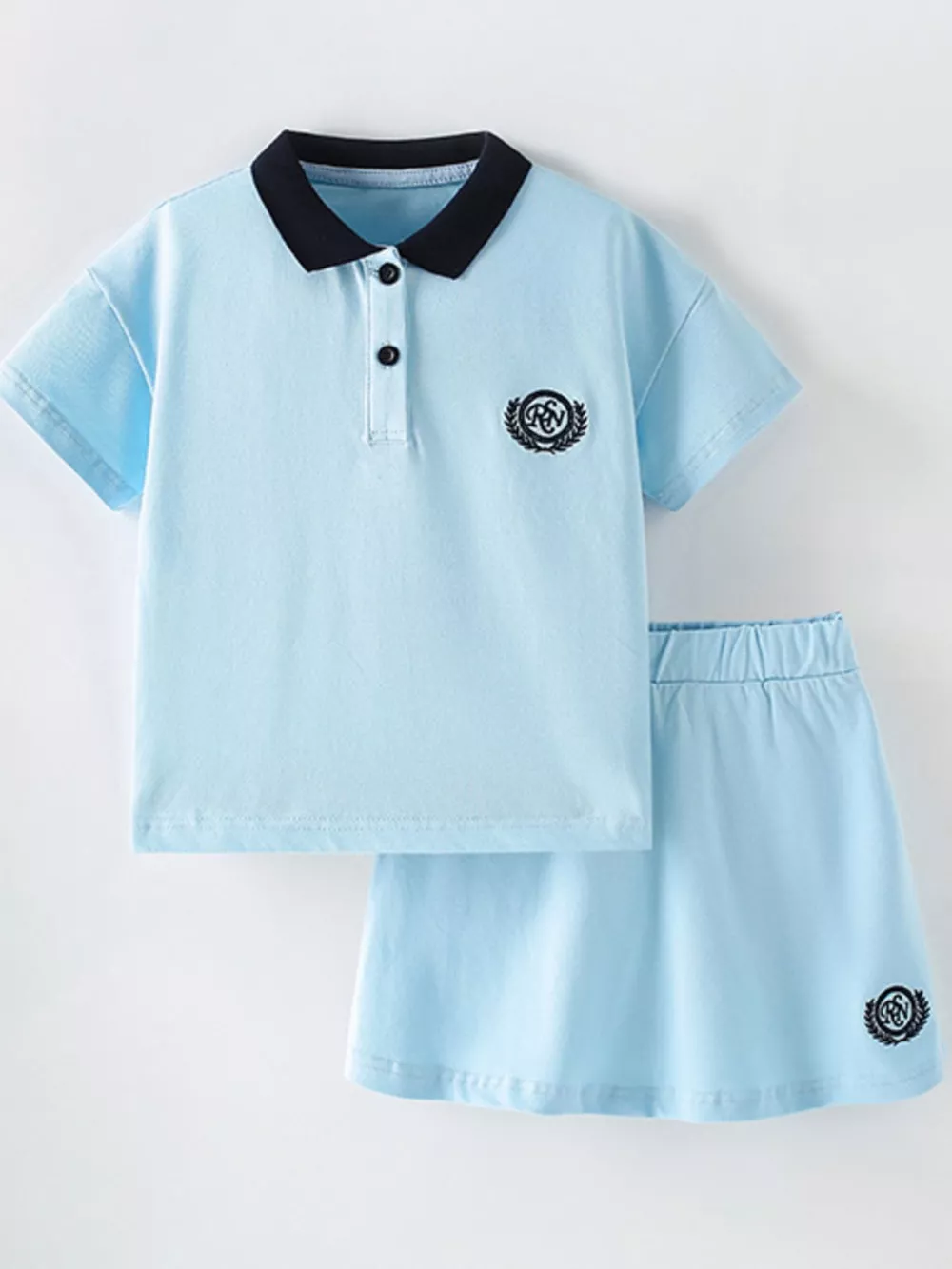 Children's Preppy Style Polo Shirt and Skirt Set, image 2